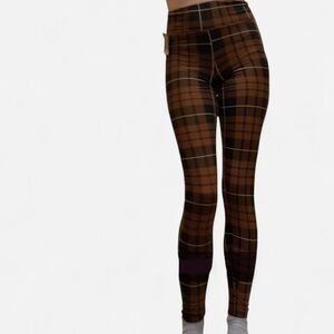 Derek Heart Women’s Brown And Black Plaid High Rise Leggings Size Small/Medium